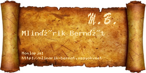 Mlinárik Bernát névjegykártya
